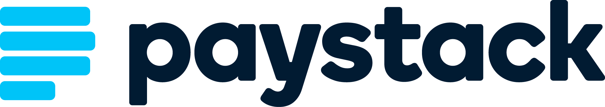 Paystack-Cerulean Blue Logomark, Stack Blue Wordmark, Horizontal Lockup